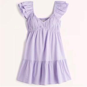 Lilac Flutter Sleeve mini dress